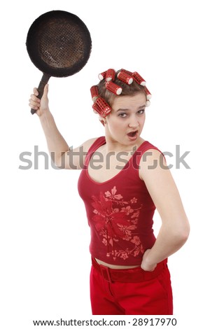 Humour en image du Forum Passion-Harley  ... - Page 31 Stock-photo-woman-in-hair-rollers-portrait-of-a-young-girl-with-an-angry-expression-very-frustrated-and-angry-28917970