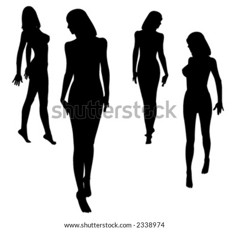 Women Silhouettes Isolated On White Stock Vector Shutterstock