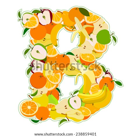 Colorful Letters Fruit Berries Vector Clip Stock Vector 132558563 ...