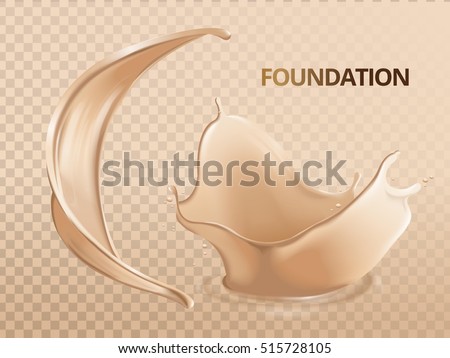 Elegant foundation effects, soft liquid foundation texture in 3d illustration Elegant foundation effects, soft liquid foundation texture in 3d illustration