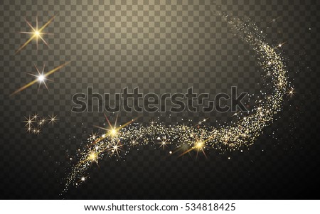 magic like golden glittering light streak element, transparent background magic like golden glittering light streak element, transparent background
