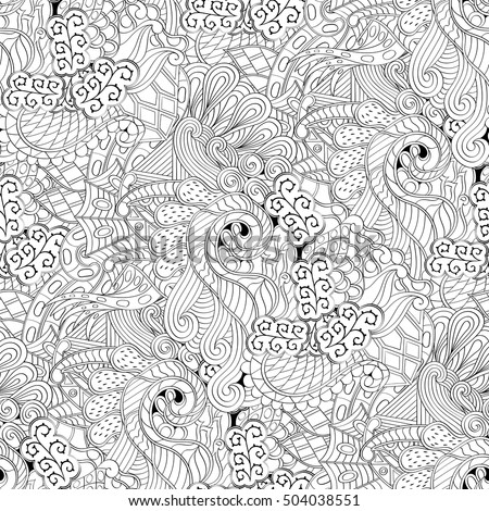 Eagle Ethnic Floral Doodle Pattern Coloring Stock Vector 491057848