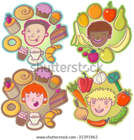 Man Eating Vegetables Stock Vectors & Vector Clip Art | Shutterstock