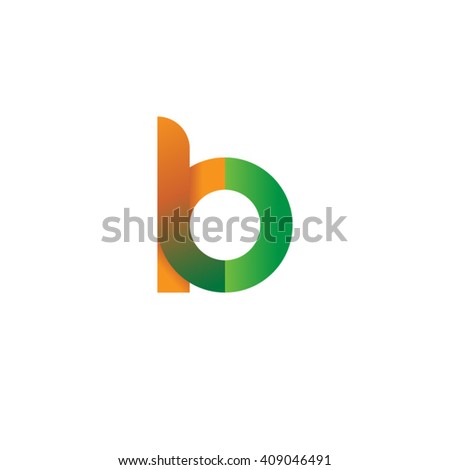 Kb+Initials initial letter kb linked round lowercase logo orange green - stock ...