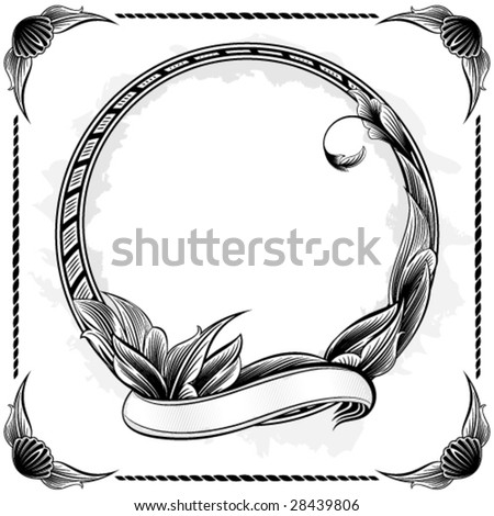 Gold Vintage Circle Frame Ribbon Stock Vector 51898942 - Shutterstock