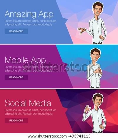 Hand Set Line Icons Demonstration Internet Stock Vector 407585512 Shutterstock Hackathon Website Template