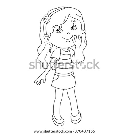 Girl Standing Sideways Coloring Pages