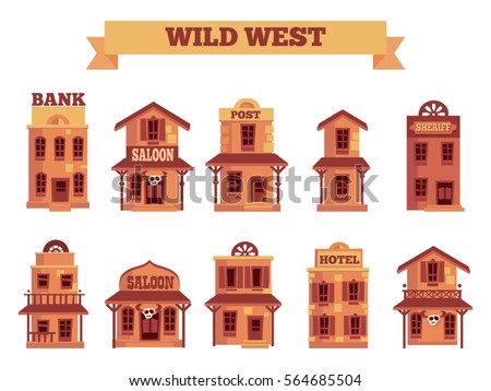 Wild West Building Set Game Level Stock Vector Shutterstock Wild West Building Set Game Level Stock Vector Shutterstock