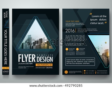 Brochure design template vector.Flyers report business magazine party night poster layout portfolio.Abstract blue hexagon cover book portfolio game presentation.Black poster triangle design a4 layout. Brochure design template vector.Flyers report business magazine party night poster layout portfolio.Abstract blue hexagon cover book portfolio game presentation.Black poster triangle design a4 layout.