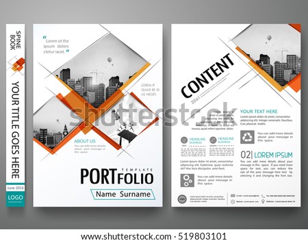 Minimal cover book portfolio presentation layout.Orange abstract square brochure design report business flyers magazine poster.Portfolio design template vector layout.City design on A4 brochure layout Minimal cover book portfolio presentation layout.Orange abstract square brochure design report business flyers magazine poster.Portfolio design template vector layout.City design on A4 brochure layout