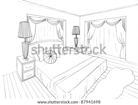 Pencil sketch of a room Stock Photos, Images, & Pictures | Shutterstock