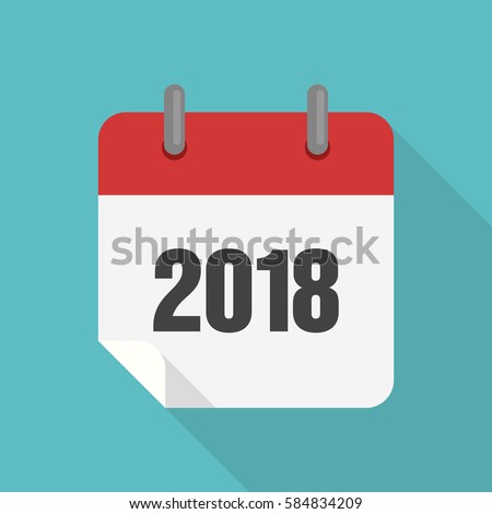 Calendar 2018 icon flat design, vector illustration Calendar 2018 icon flat design, vector illustration