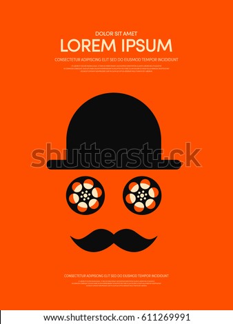Movie and film retro vintage can be used for poster, background, brochure, leaflet, vector illustration Movie and film retro vintage can be used for poster, background, brochure, leaflet, vector illustration