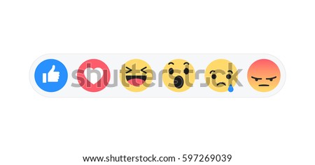 Set emoji like social icon. Button for expressing social smileys. Flat vector illustration EPS 10 Set emoji like social icon. Button for expressing social smileys. Flat vector illustration EPS 10