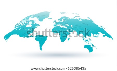 High Detailed 3D Map of the World with National Borders for Scientific Presentations, Articles or Web Design. Vector Illustration High Detailed 3D Map of the World with National Borders for Scientific Presentations, Articles or Web Design. Vector Illustration