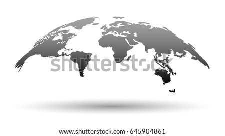 3D Map of the World in Grey Color with Shadow Isolated on White Background. Vector Illustration 3D Map of the World in Grey Color with Shadow Isolated on White Background. Vector Illustration