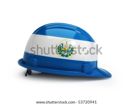 Salvadorian Flag On Construction Helmet Salvadorian Stock Photos Images Pictures