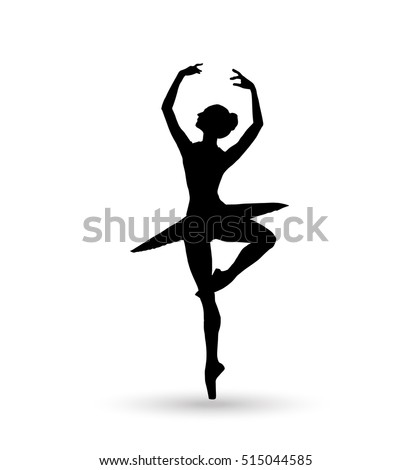 stock vector dance girl silhouette isolated on white background ballerina ballet banner vector illustration 515044585