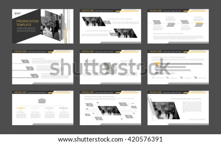 Gray with yellow elements abstract templates. Presentation templates. Use in presentation, flyer, corporate report, marketing, advertising - stock vector Gray with yellow elements abstract templates. Presentation templates. Use in presentation, flyer, corporate report, marketing, advertising - stock vector