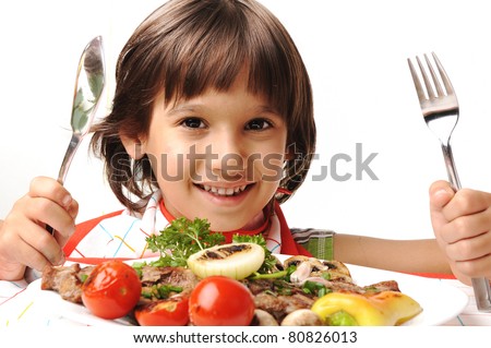 Child With Dinner Plate Stock Photos, Images, & Pictures ...