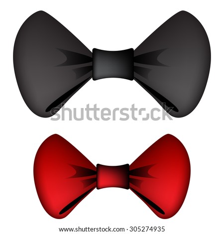 Black Bowtie Red Knot Vector Made Stock Vector 27015805 - Shutterstock