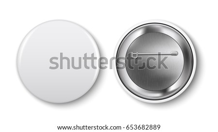 White pin button, vector. Pin button set. Collection of realistic pin buttons. White blank badge pin brooch isolated on white background. 3D vector style. Web button. White pin button, vector. Pin button set. Collection of realistic pin buttons. White blank badge pin brooch isolated on white background. 3D vector style. Web button.