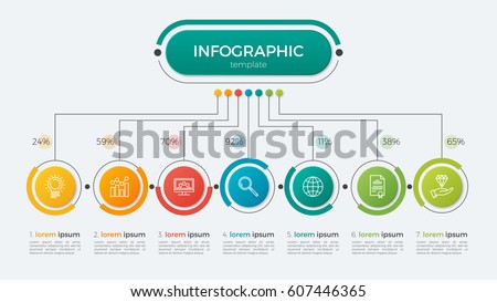 Presentation business infographic template with 7 options. Vector illustration. Presentation business infographic template with 7 options. Vector illustration.