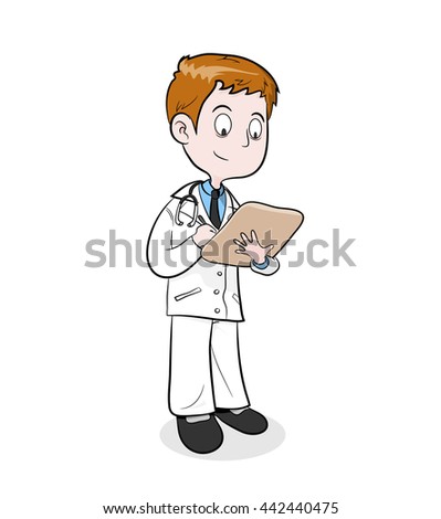 Cartoon Doctor White Coat Isolated On Stock Vector 75354985 - Shutterstock