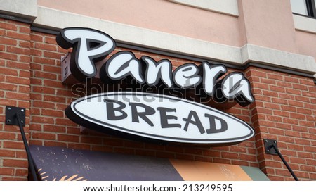ANN ARBOR, MI - AUGUST 24: Panera Bread, whose logo at the east Ann ...