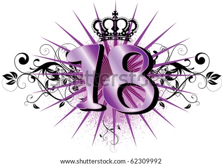 18th+Birthday+Clip+Art Raster version Illustration for Special Birthdays Anniversaries and ...