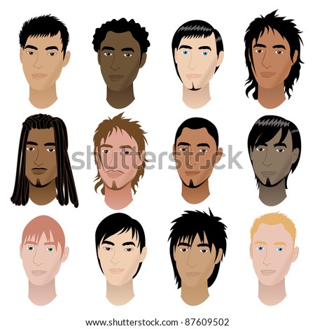 Cartoon Vector Illustration Old Peoples Faces Stock Vector 75106792