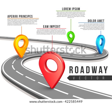 Street road map for vector business infographics design. - stock vector Street road map for vector business infographics design. - stock vector