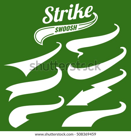 Vector retro swishes, baseball swash tails, swooshes for typography and logo design. Vintage element icon, modern badge and emblem illustration Vector retro swishes, baseball swash tails, swooshes for typography and logo design. Vintage element icon, modern badge and emblem illustration