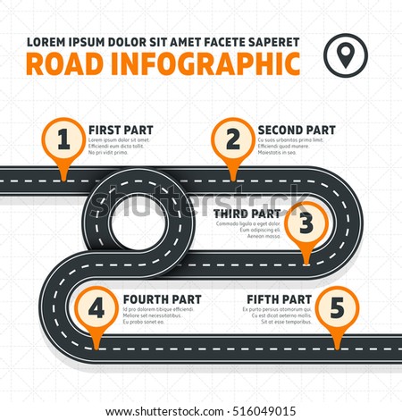 Road map, street, highway modern vector business infographics Road map, street, highway modern vector business infographics