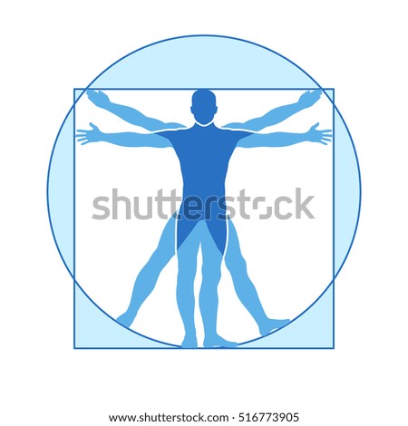 Human body vector icon similar vitruvian man. Like Leonardo da Vinci image vitruvian man, classic proportion form man illustration Human body vector icon similar vitruvian man. Like Leonardo da Vinci image vitruvian man, classic proportion form man illustration