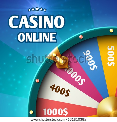 Internet casino marketing vector background with spinning fortune wheel Internet casino marketing vector background with spinning fortune wheel