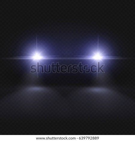Car headlights. Headlamp glowing vector effect isolated on transpatent plaid background Car headlights. Headlamp glowing vector effect isolated on transpatent plaid background