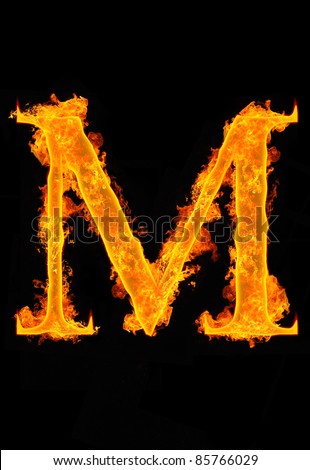 Fiery Letter M Font Stock Photos, Images, & Pictures 