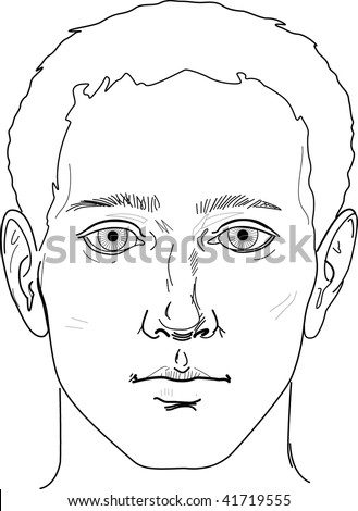 portrait of man face - stock vector
