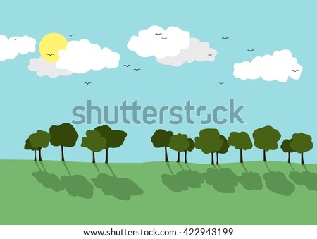 Trees Shrubs Seamless Vector Pattern Stock Vector 102471899 - Shutterstock