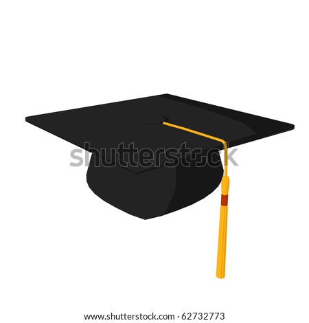 3d Render Black Graduation Cap Gold Stock Illustration 76811128