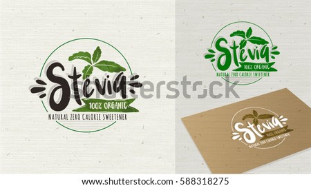 Stevia and Organic food label. Label and Vector Logo element. Organic,bio, ecology natural design template. Easy editable for Your design. Natural look logotype icon. Stevia and Organic food label. Label and Vector Logo element. Organic,bio, ecology natural design template. Easy editable for Your design. Natural look logotype icon.