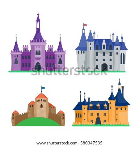 Cartoon Fairy Tale Castle Icon Stock Vector 77849914 - Shutterstock