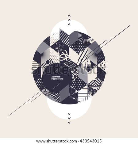 Abstract geometric background with circle - stock vector Abstract geometric background with circle - stock vector
