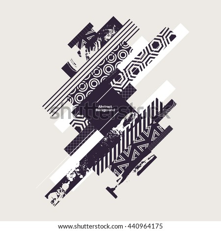 Abstract black and white geometric background - stock vector Abstract black and white geometric background - stock vector