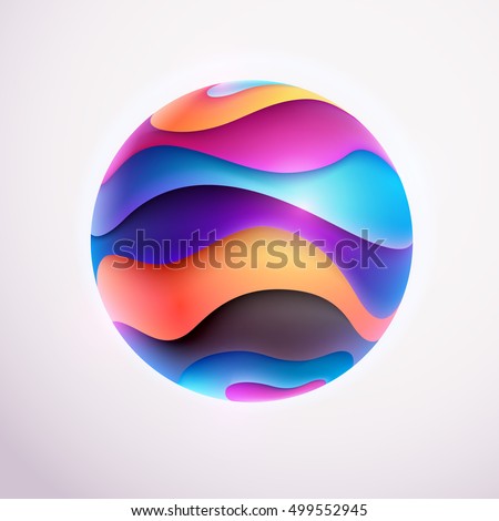 3D colored striped ball 3D colored striped ball