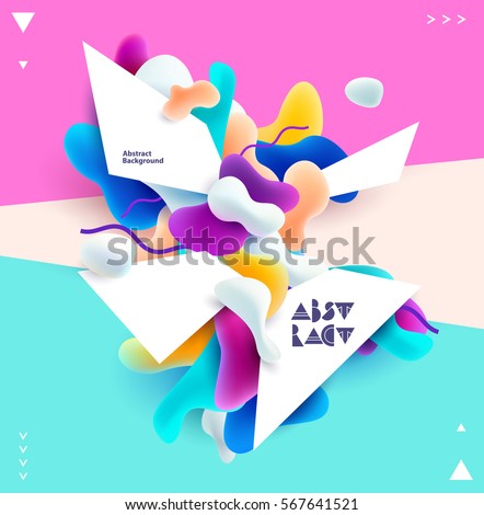 Abstract colorful poster. Plastic 3d shapes with space for text. Abstract colorful poster. Plastic 3d shapes with space for text.