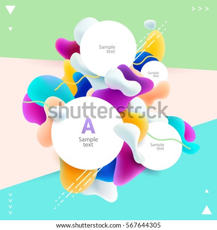 Abstract colorful poster. Plastic 3d shapes with space for text. Abstract colorful poster. Plastic 3d shapes with space for text.