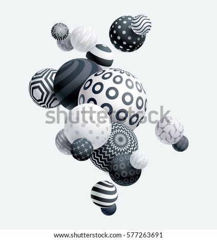 3D decorative balls. Abstract vector illustration. 3D decorative balls. Abstract vector illustration.