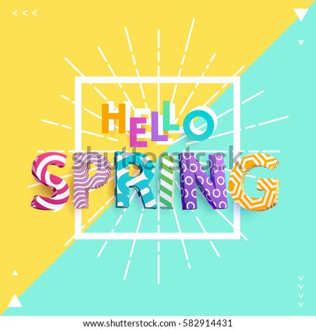 Spring - Bright colored lettering. Realistic 3d poster. Spring - Bright colored lettering. Realistic 3d poster.